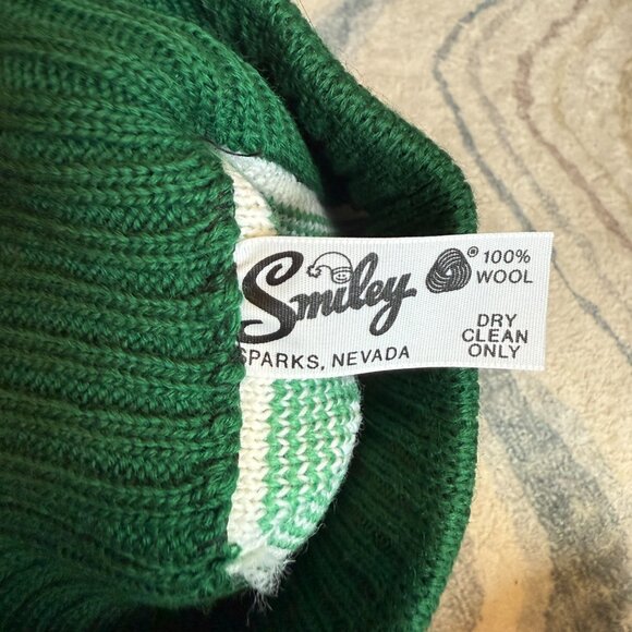 Vintage Smiley Wool Beanie Ski Snow Hat USA MADE Sparks Nevada - Picture 3 of 3